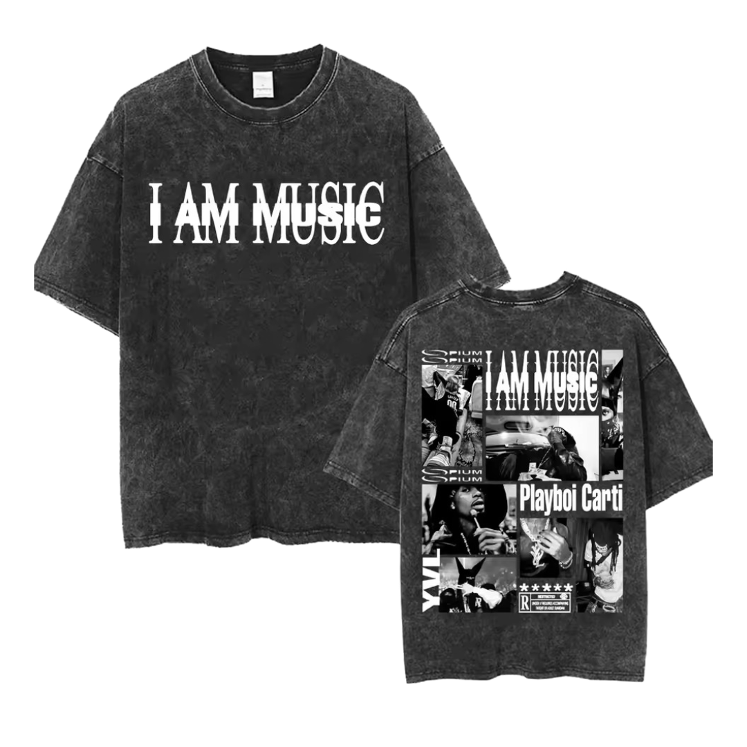 I AM MUSIC Washed T-shirt