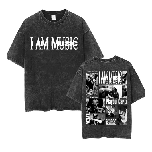 I AM MUSIC Washed T-shirt