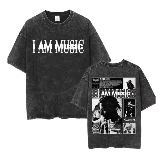 I AM MUSIC Washed T-shirt